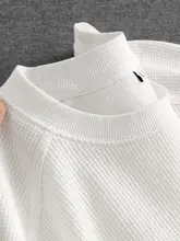 極上の柔らかさ！純白の重厚ワッフル長袖Tシャツ【男女兼用・ゆったりデザイン・カジュアル】