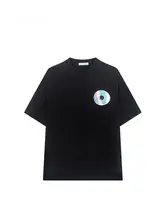 極上の柔らかさの純綿短袖Tシャツ【光ディスク装飾・男女兼用・ゆったりシルエット】