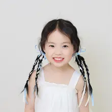 バレエ風リボン付きヘアクリップ【子供用・漢服スタイル・かわいいデザイン】（セットアップ対応）