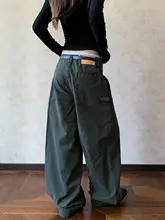 ヴィンテージ感あるウォッシュ加工ワイドカーゴパンツ【ユニセックス・通勤・カジュアル】（セットアップ対応）