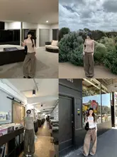 美式復古レオパード柄デニムパンツ【ハイウエスト・スリムフィット・カジュアル】