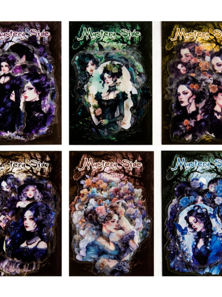 バレット ジャーナル シール ミステリー サイド タイプ レトロ スタイル キャラクター グリーティングカード デコレーションシール