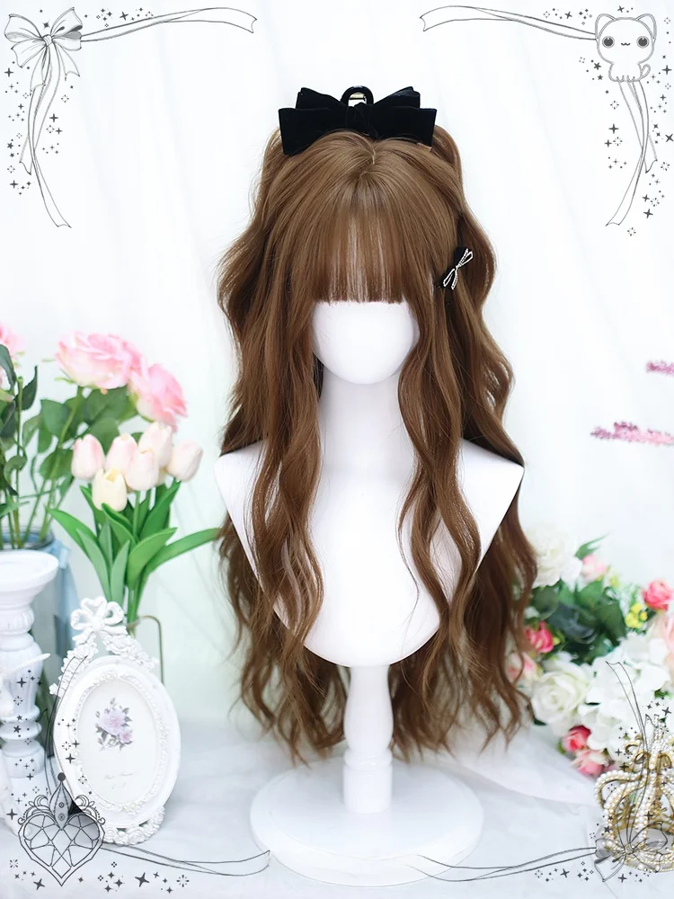 自然な水波ウェーブのロリータ風ウィッグ：プールヘアアレンジに最適な長髪スタイルの実用性解析