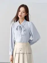 伯德 Miss コットン長袖シャツ【ブルー・女性用・就職試験用・通勤スタイル】