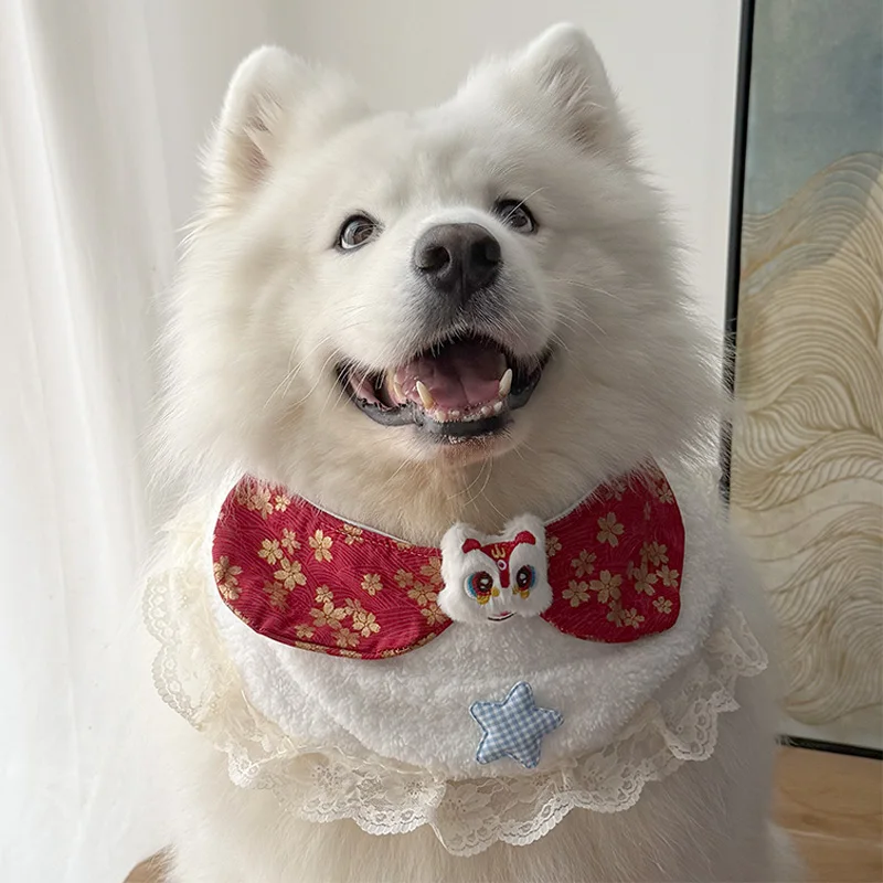 大型犬ドレス：四季通用の花柄围脖式ウェアリングセット