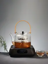 大容量ガラスティーポット【金銀焼き・電気陶炉付き・煮茶器】