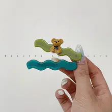 FUNCOCO くまモチーフのサイドヘアピン【レトロ可愛い・痕跡なし・前髪用】
