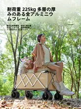 TAN XIAN ZHE アルミ合金製アウトドア折りたたみピクニックカート【大容量・キャンプ用・ハンドル付き】
