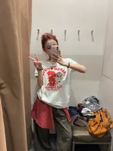 アメリカンレトロデザインの小悪魔プリント 半袖Tシャツ【夏用・ゆったりフィット】