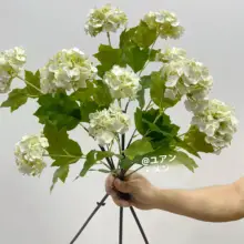 高級三頭ウッドボール造花【玄関・テレビ台用・インテリア装飾】