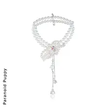 フラワービーズデザインのトレンド感溢れるアームバンド【パール・フリンジ・ウェディング用】