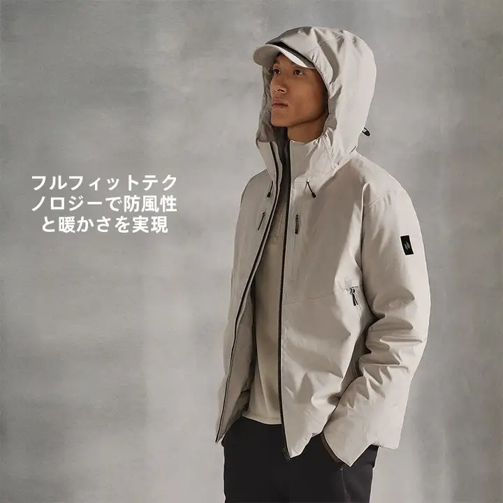 HOTSUIT 防風白鹅绒アウター【メンズ・フード付き・秋用・保温・スポーツアパレル】