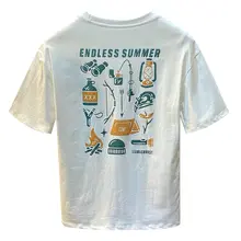 夏用短袖Tシャツ【アメリカンスタイル・発泡プリント・ルーズフィット】
