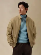 精梳コットン カーキ色 ジャケ ット【春秋用・男性・ショート・カジュアル】