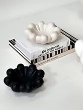 洗練されたデザイン！黒い軽やかなフルーツボウル【フランス風・装飾用アートピース】