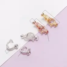 S925純銀パールボタンパーツ【18Kコーティング・ダブルヘッド・DIY用ビーズブレスレット・ネックレスロック】