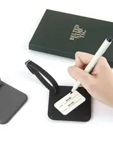 レトロスタイルの革製トラベルラゲージタグ【個人情報保護・荷物用・名札付き】