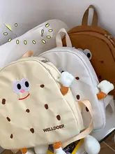 かわいいクッキー柄の小型リュックサック【キャンバス・カートゥーンデザイン・女子向け】