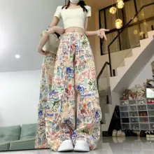 ゆったりとしたデザインのワイドレッグカーゴパンツ【女性用・ストリートスタイル・カジュアル】（セットアップ対応）