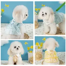 hipidog 小型犬用 夏用レースフリルワンピース【ビションフリーゼ・シュナウザー対応】