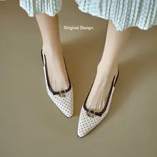 羊皮製 フレンチスタイル ポイントデザインの太ヒールパンプス【オープントゥ・した雰囲気・スカートと合わせやすい】