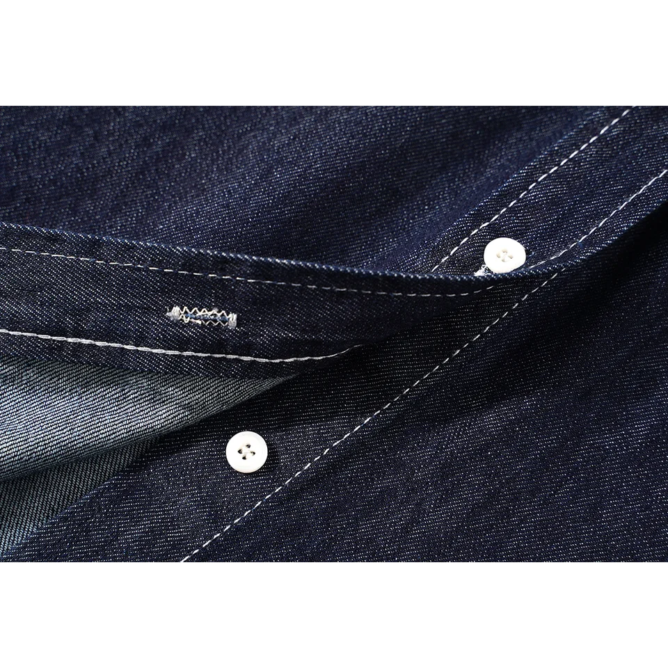 刺繍デザインのデニムシャツ【レディース・ルーズフィット・長袖・春秋用】