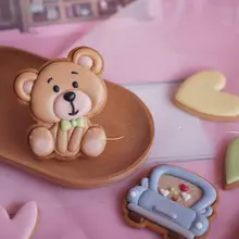 韓国式バレンタインデー用アイシングクッキー型【浪漫小熊・ハート型】