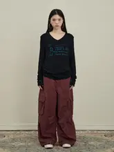 夏用ワイドレッグカジュアルパンツ【ドラッグデザイン・ストリートスタイル・ゆったりシルエット】（セットアップ対応）