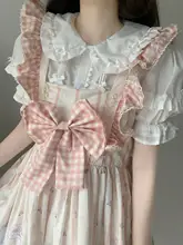 ロリータスタイルの丸襟半袖シャツ【女性用・夏用・パフスリーブ・白】