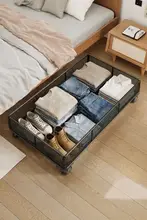 床下収納ボックス【引き出し式・キャスター付き・靴収納用】