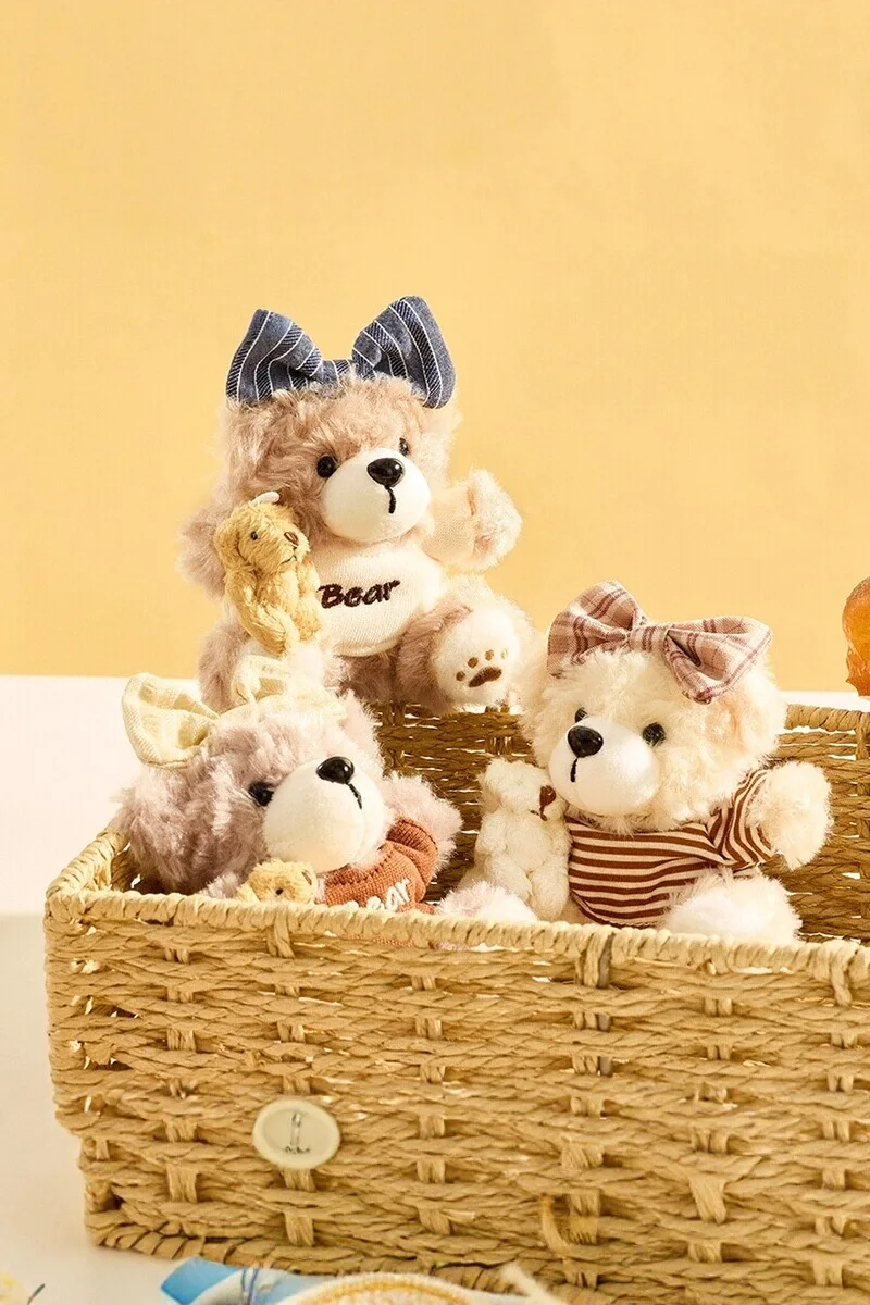 かわいいクッキーくまモチーフのストラップ【誕生日プレゼント・毛並みの良いキーリング・学生バッグ用】