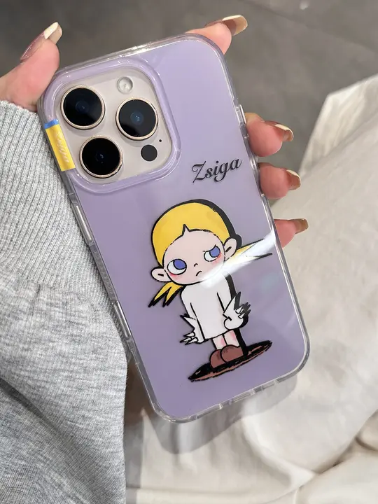可愛いカートゥーンデザインのiPhone用ケース【全包型・防摔・クールな女の子】