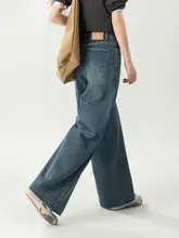 おしゃれな欧風デニムワイドパンツ【女性用・ゆったり・梨型体型向け】