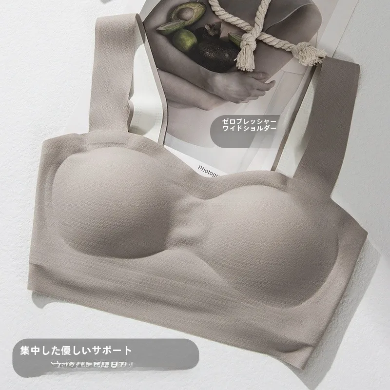 ブラトップの着心地と安定性を実証：ノーワイヤー無痕ブラトップ【調整可能・純色・夏用】