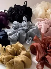 紫色のシフォンリボンヘアゴム【バレエスタイル・大きなリボンデザイン】
