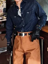 アメリカンビンテージ ナバホ刺繍ウエスタンシャツ【全棉・ウォッシュ加工・長袖・デニム】