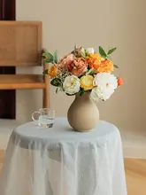 フランス風の造花ボタン花束【リビング空間に最適・軽やかなデザイン】