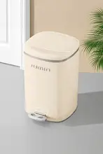 スタイリッシュなプラスチック製ダブルバケットゴミ箱【フットペダル式・蓋付き・リビング・寝室・浴室用】