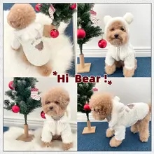 ペット服 クマ変身 小型犬 秋冬用 ビション テディキャット かわいい