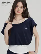 Tシャツ レディース 半袖 フェイクレイヤード ベスト パッチワーク デザイン性 個性的 おしゃれ 夏季