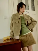 レトロ風のゆったりしたウールコート【秋冬用・ショート丈・コクーンデザイン】