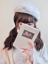手作りのネットファイバーベレー帽【リボン付き・パールディテール・秋冬用・米白】