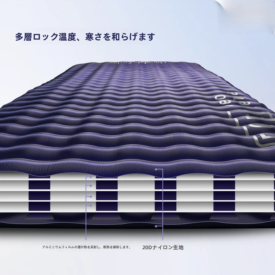軽量設計のアウトドア用携帯マット【快適な睡眠をサポート・保温性・インフレータブル】