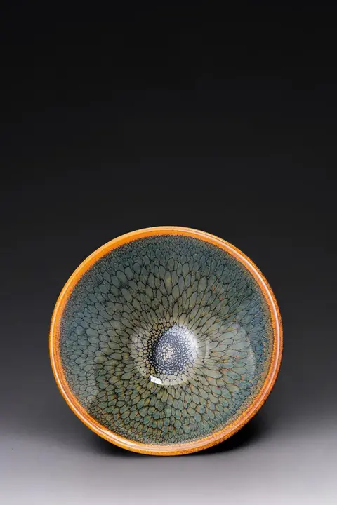 緑の鹿の斑点が美しい建陽建盞の主人杯【茶器・個人用】