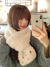 極上の柔らかさ カラフルボタン付きフリースマフラー【秋冬用・学生向け・保温性】