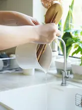 持ち手付き陶器製箸立て【キッチン用・シンプルなデザイン・白・花瓶としても使用可】