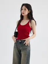 白色ニットキャミソール【シャツとのコーディネート・ノースリーブ・夏用】