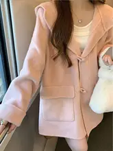 フード付き ウールコート レディース 大きいサイズ ぽっちゃり ピーチピンク オーバーサイズ ガーリー 着痩せ 秋冬