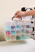 蓋付きビーズ収納ボックス【デスク用・防塵・DIY用パーツ整理】