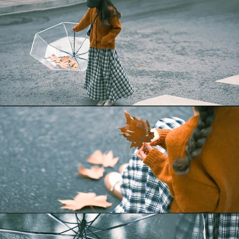 透明な長柄雨傘【手動・男女兼用・高いデザイン性】
